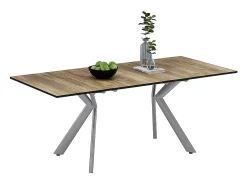 Mesa de comedor roble rústico/gris 140x90x76 trill