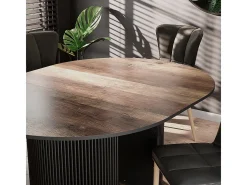Mesa de comedor roble rústico/negro 120x60x76 calero
