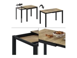 Mesa de comedor roble rústico/antracita 120x70x76 granny