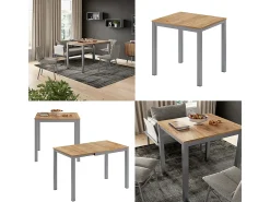 Mesa de comedor roble/gris 120x70x76 granny
