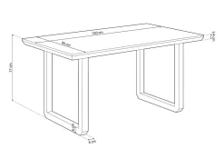 Mesa de comedor Roma diseño nórdico roble Honey/negro 77x150x90 cm Adec