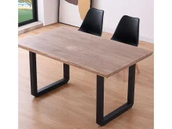 Mesa de comedor Roma diseño nórdico roble Honey/negro 77x150x90 cm Adec