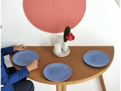 Mesa de comedor semicircular extensible 110 cm Mawi Fresno