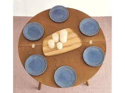Mesa de comedor semicircular extensible 110 cm Mawi Fresno