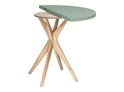 Mesa de comedor semicircular extensible 100 cm Jubi Verde Salvia