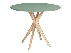 Mesa de comedor semicircular extensible 100 cm Jubi Verde Salvia