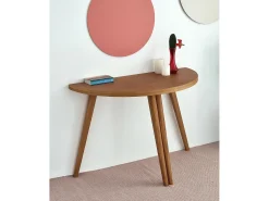 Mesa de comedor semicircular extensible 120 cm Mawi Fresno