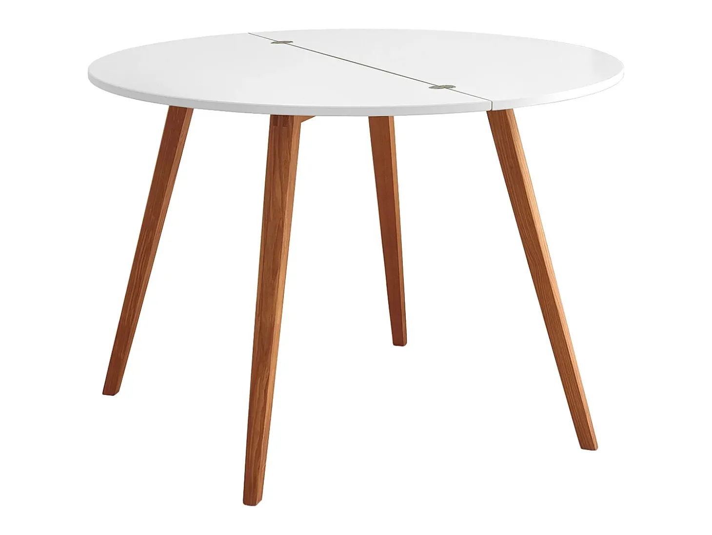 Mesa de comedor semicircular extensible 110 cm Mawi Blanca
