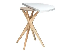 Mesa de comedor semicircular extensible 100 cm Jubi Blanca