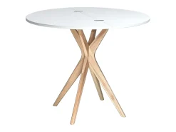Mesa de comedor semicircular extensible 100 cm Jubi Blanca