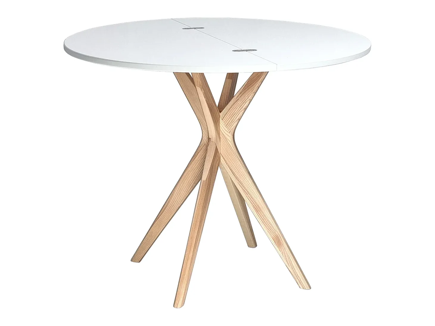 Mesa de comedor semicircular extensible 100 cm Jubi Blanca