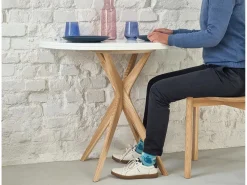 Mesa de comedor semicircular extensible 100 cm Jubi Blanca