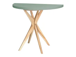 Mesa de comedor semicircular extensible 90 cm Jubi Verde Salvia