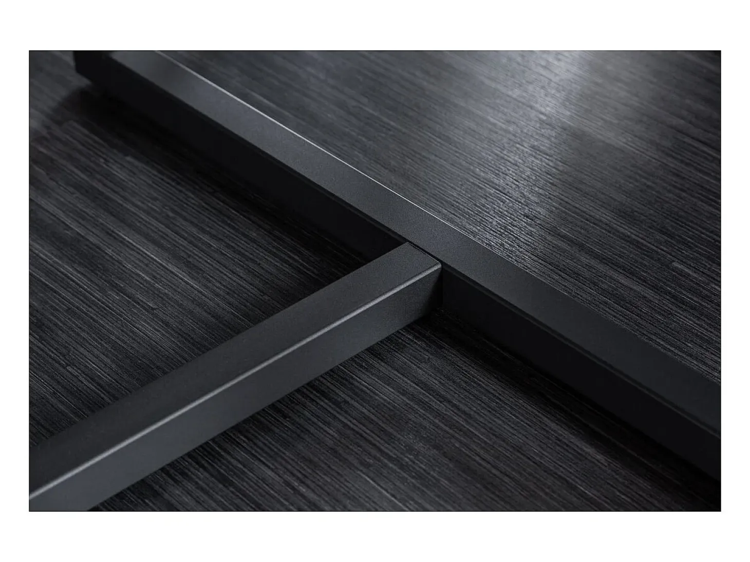 Mesa de comedor SIRAVA – Rectangular 200 cm – Efecto mármol blanco y estructura metálica