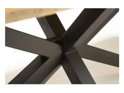 Mesa de comedor SOLARA 180 cm Tablero en madera maciza de mango y metal negro