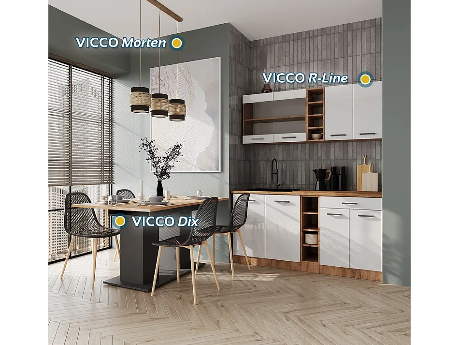 Mesa de comedor sonoma 140x90x76 dix