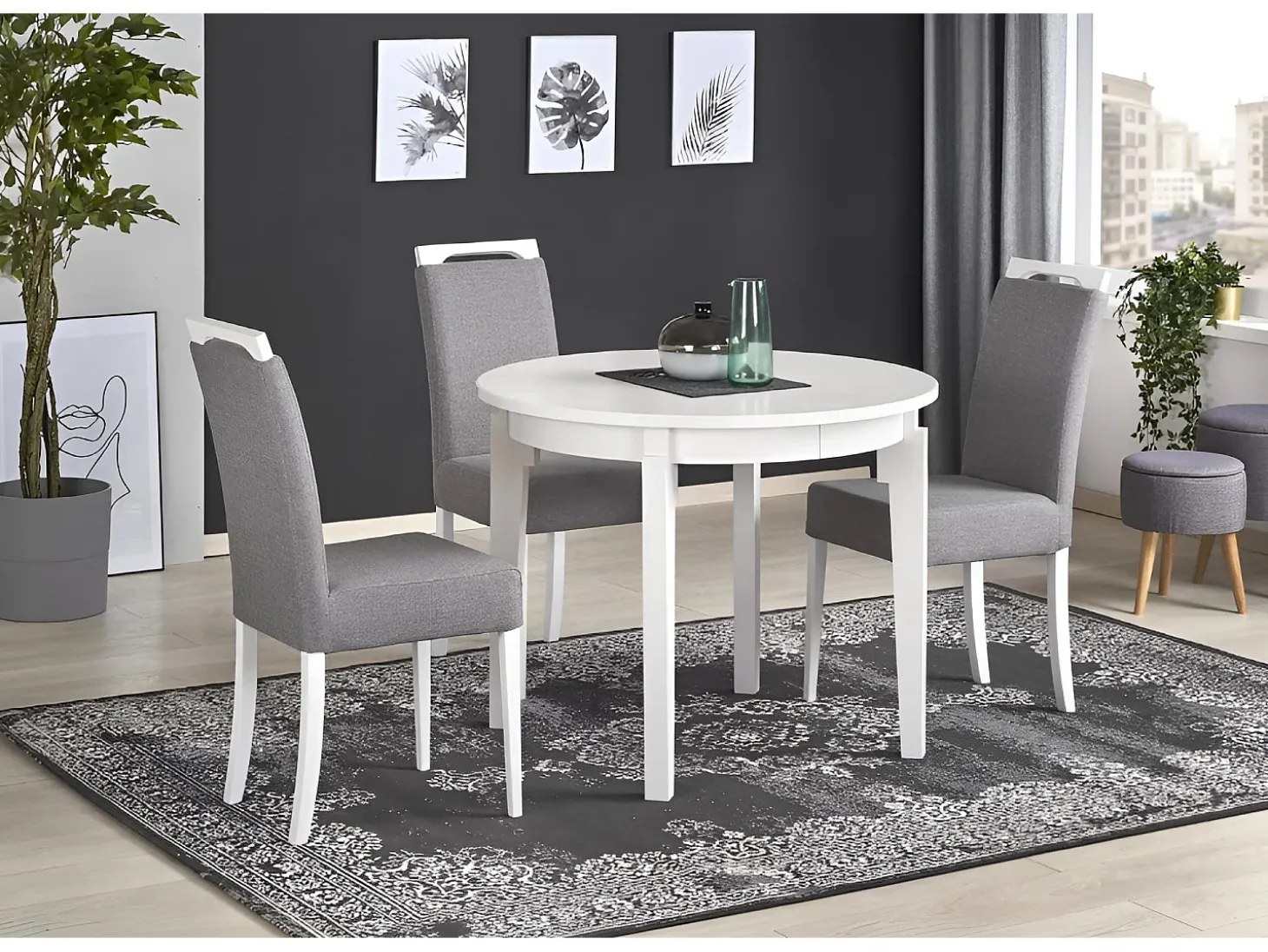 Mesa de comedor Sorbus/madera/blanco
