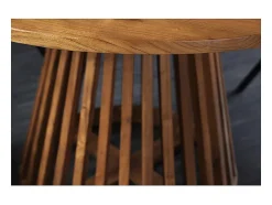 Mesa de comedor TALMA – Redonda diámetro 140 cm – Madera maciza de acacia barnizada – Estilo rústico