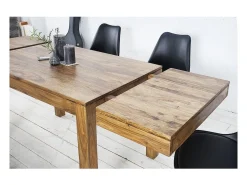 Mesa de comedor TAVINA 120–200 cm – Mesa extensible de madera maciza de Sheesham barnizada