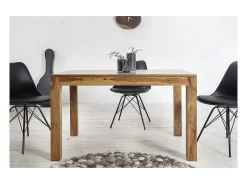 Mesa de comedor TAVINA 120–200 cm – Mesa extensible de madera maciza de Sheesham barnizada