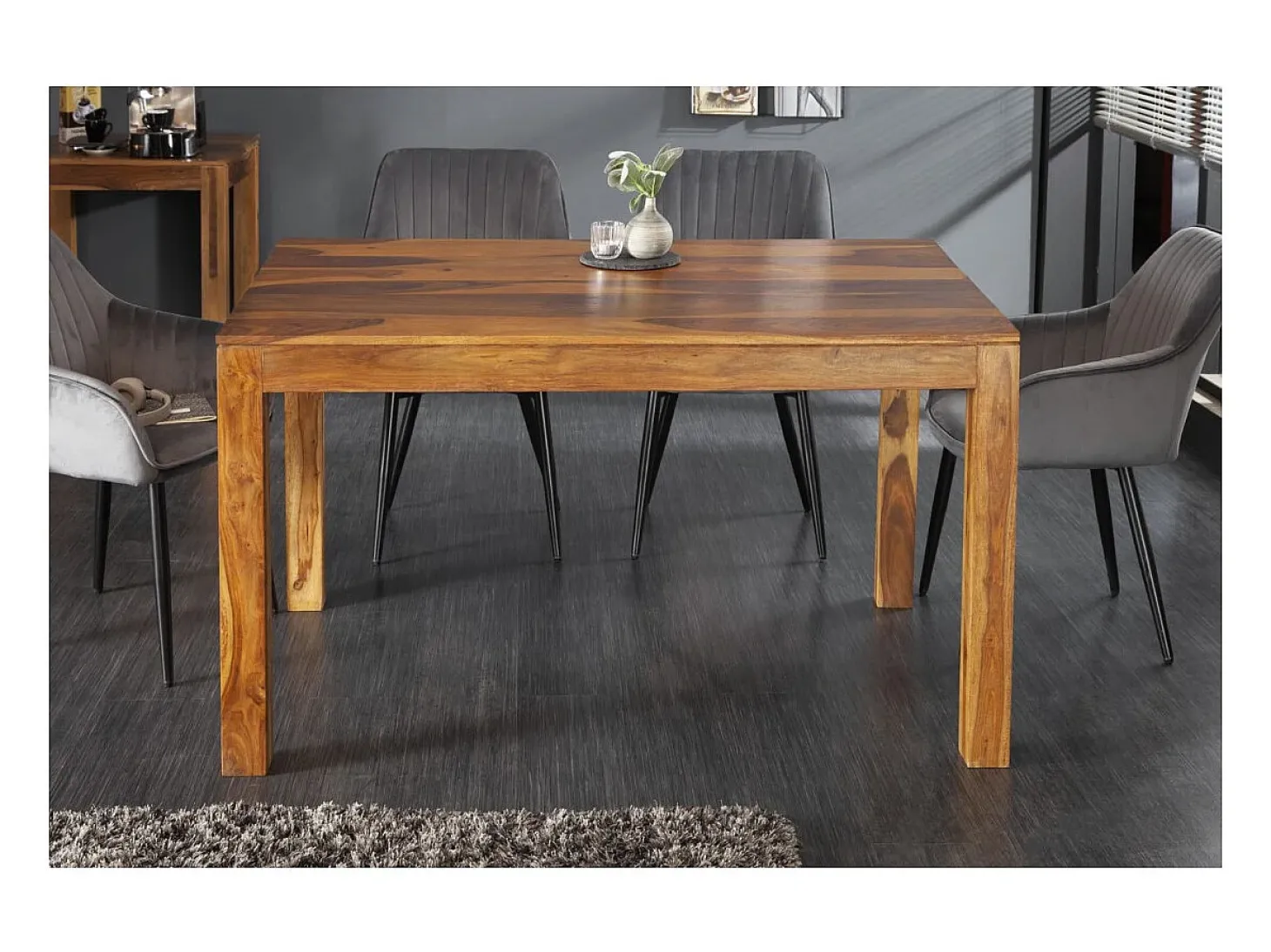 Mesa de comedor TAVINA – Rectangular 120 cm – Madera maciza – Estilo rústico