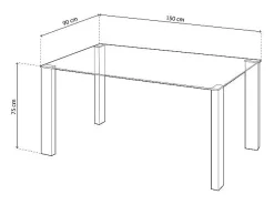 Mesa de comedor Valya Cristal - Blanco