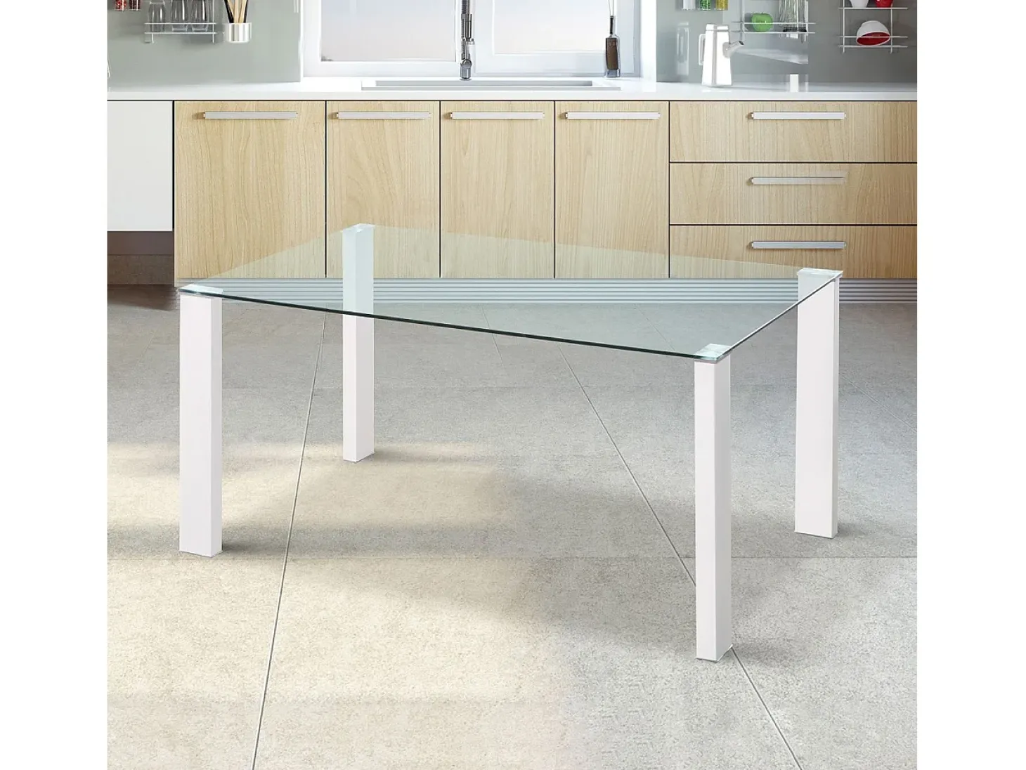 Mesa de comedor Valya Cristal - Blanco