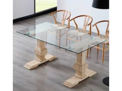 Mesa de comedor Versalles forma rectangular roble Nordish 76x160x90 cm Adec