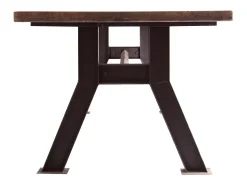 Mesa de comedor Vinka de 240 cm de madera maciza de pino regenerado oscuro y metal negro