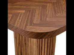 Mesa de comedor 180x90cm para 4 a 6 personas en color madera - Tapa texturizada oscura