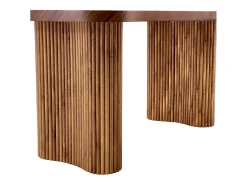 Mesa de comedor 180x90cm para 4 a 6 personas en color madera - Tapa texturizada oscura