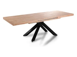 Mesa de comedor Xena extensible forma rectangular roble Nordish/negro 76x140-180-220x90 cm Adec