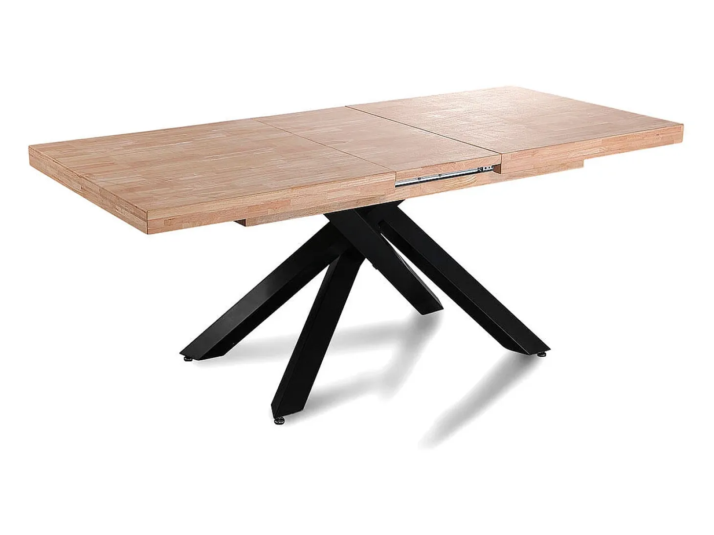 Mesa de comedor Xena extensible forma rectangular roble Nordish/negro 76x140-180-220x90 cm Adec