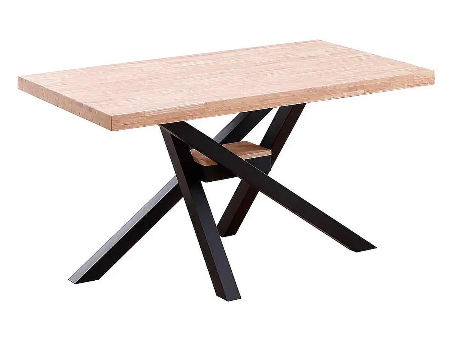 Mesa de comedor Xena patas cruzadas forma rectangular roble Nordish/negro 76x140x80 cm Adec