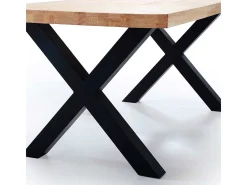 Mesa de comedor X-Loft rectangular diseño nórdico roble Nordish/negro 76x160x90 cm Adec