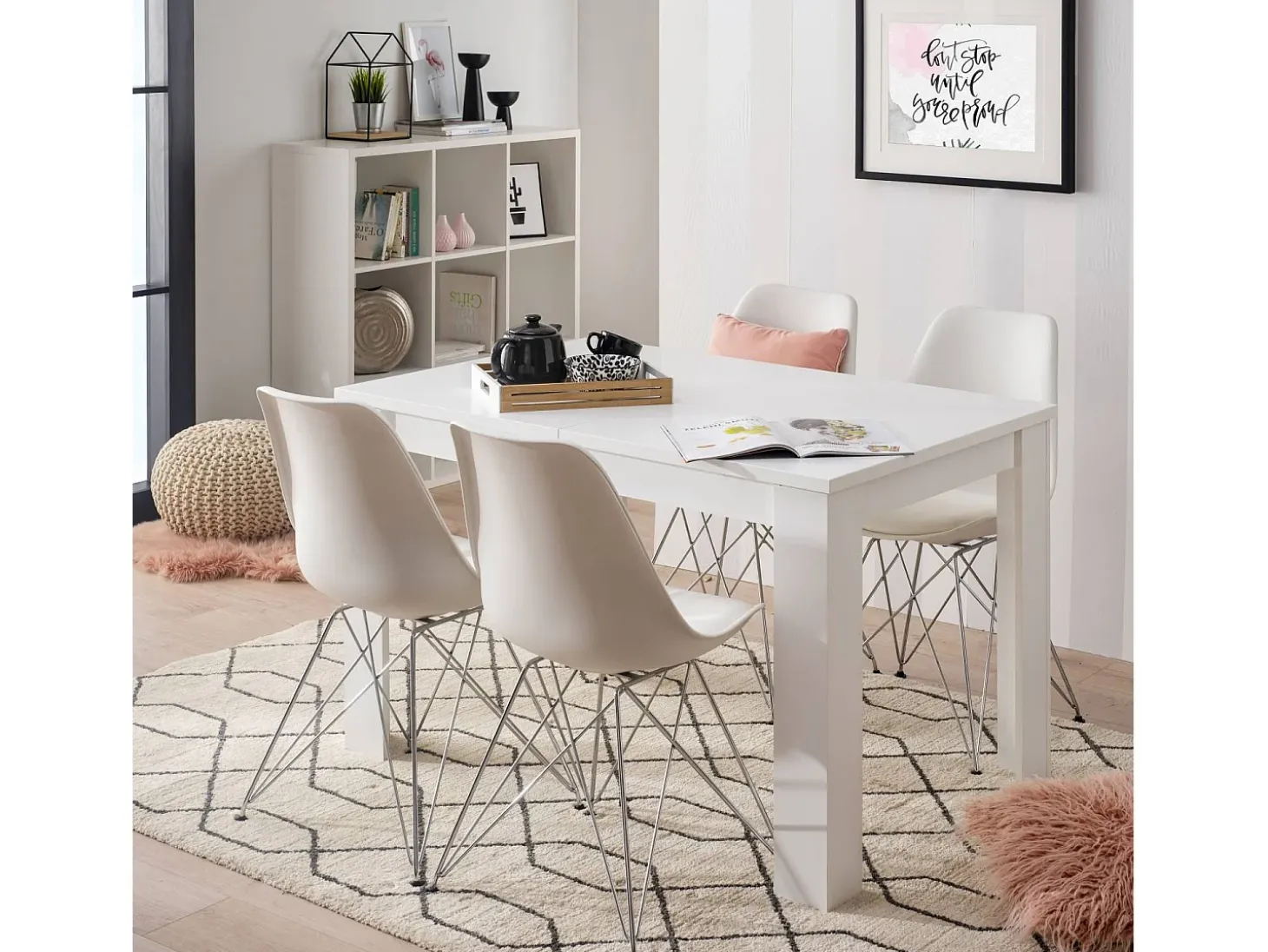 Mesa de comedor 120x80x75 cm blanca