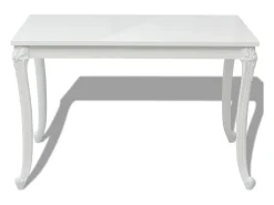 Mesa de comedor 116x66x76 cm blanco brillante
