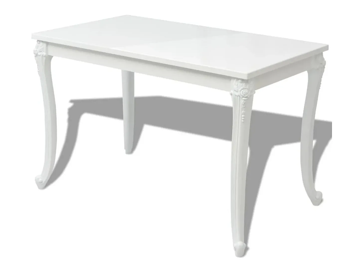 Mesa de comedor 116x66x76 cm blanco brillante