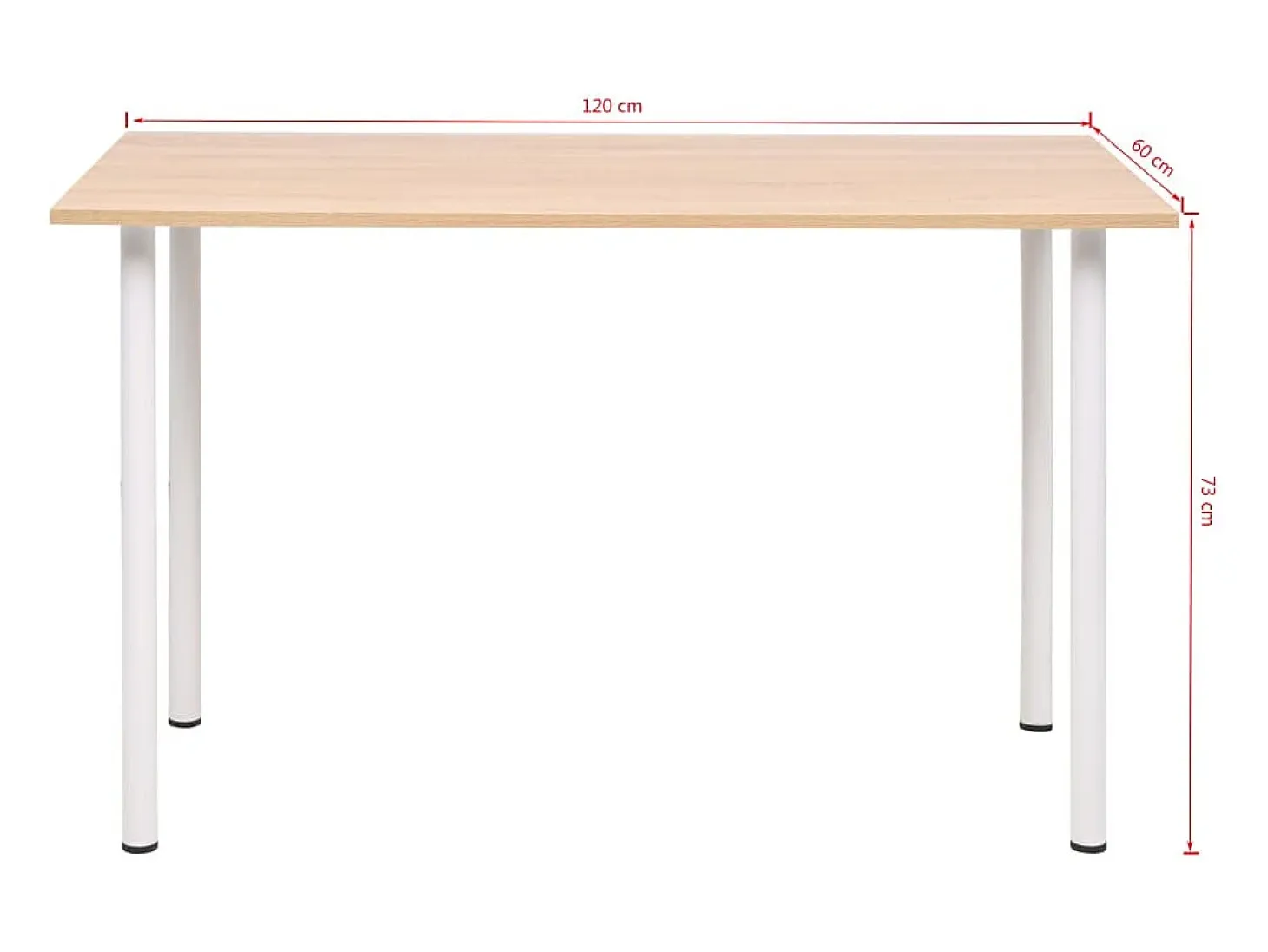 Mesa de comedor 120x60x73 cm color roble y blanco