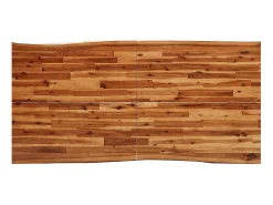 Mesa de comedor 180x90x75 cm madera maciza de acacia con canto vivo