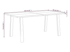 Mesa de comedor 150x90x75 cm madera maciza de acacia