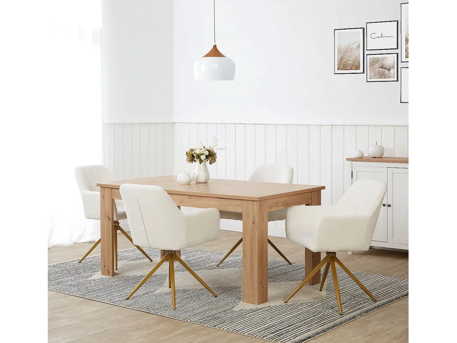 Mesa de comedor 160x90x76 cm roble natural