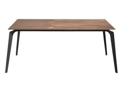 Mesa de comedor Zeuka de madera de nogal y patas de metal negro 180 cm