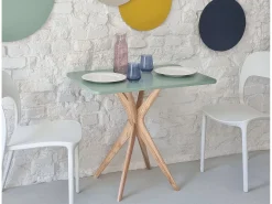 Mesa de comendor rectangular pequena Jubi 55x80cm Verde Salvia
