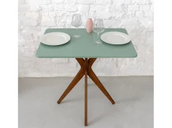 Mesa de comendor rectangular pequena Jubi 55x80cm Verde Salvia Roble