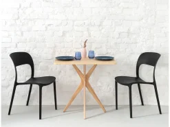 Mesa de comendor rectangular pequena Jubi 55x80cm Nogal
