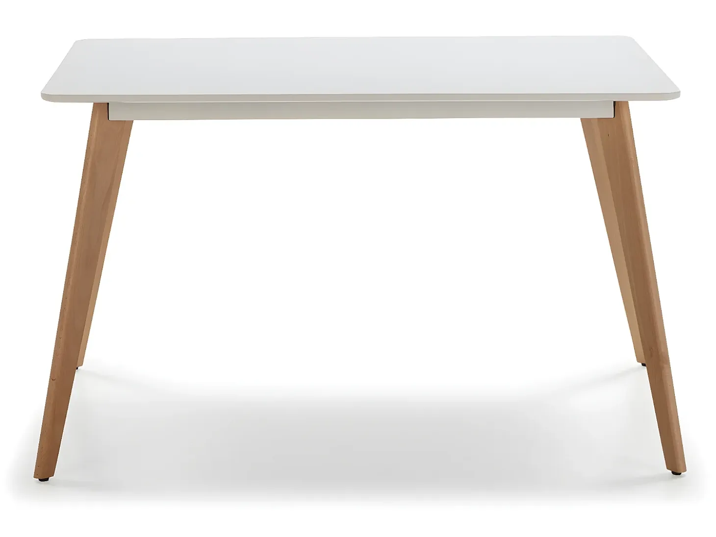 Mesa de comerdor Aroa 120x80 cm Blanco, Patas de Madera de Haya, 120 x 80 cm