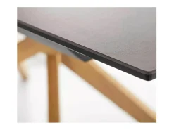 Mesa de diseño de cerámica bronce - 180/230 cm - patas de madera - Viani