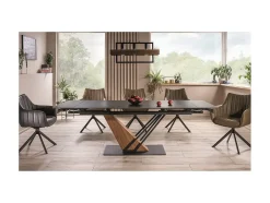 Mesa de diseño extensible de cerámica efecto mármol Viro 160-220 cm