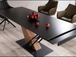 Mesa de diseño extensible de cerámica efecto mármol Viro 160-220 cm